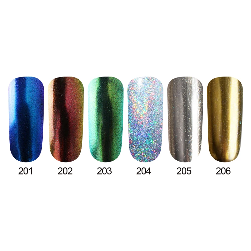 Hutation Блестящий пигмент с голографическим эффектом хромовый порошок для ногтей