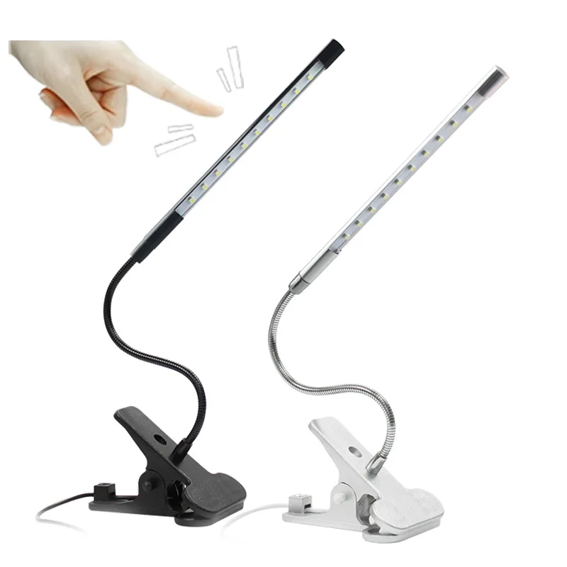 

LED Reading Book Table Lamp Clip-On Touch Dimmable Flexible USB LED Eye-care Reading Light Book Lights Study Learning Lighting