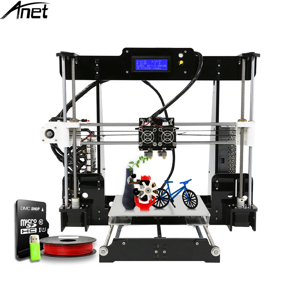 Anet A8M 3d принтер Набор двойной печати сопло легко собрать большой размер сборки DIY