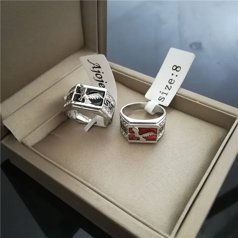 Size 7-9 Enamel Red Black Eagle Ring Rhinestone Fashion Jewelry High Quality | Украшения и аксессуары