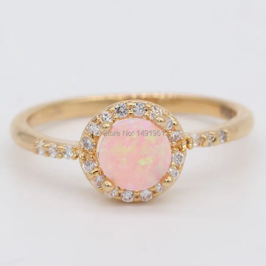 Украшения JINYAO красивое милое простое круглое огненное кольцо цвет опалового