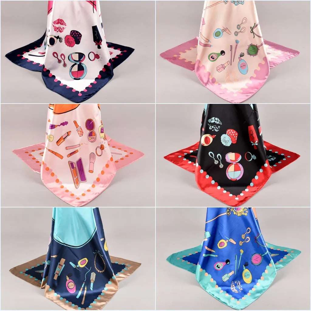 Модный Шелковый шарф женский роскошный дизайнерский платок бандана атласный