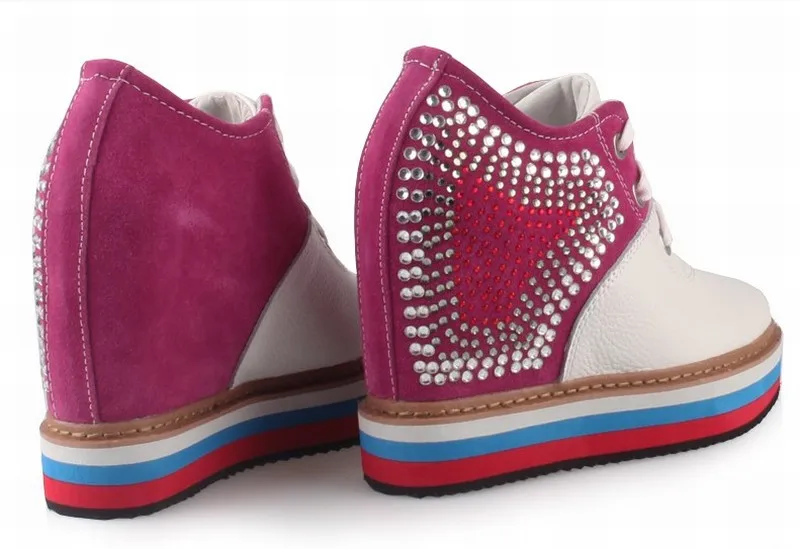 Cyabmoz Women Shoes Woman Platform Wedge Sexy High heels Rhinestone Height increasing Mixed colors Party Zapatos mujer | Обувь