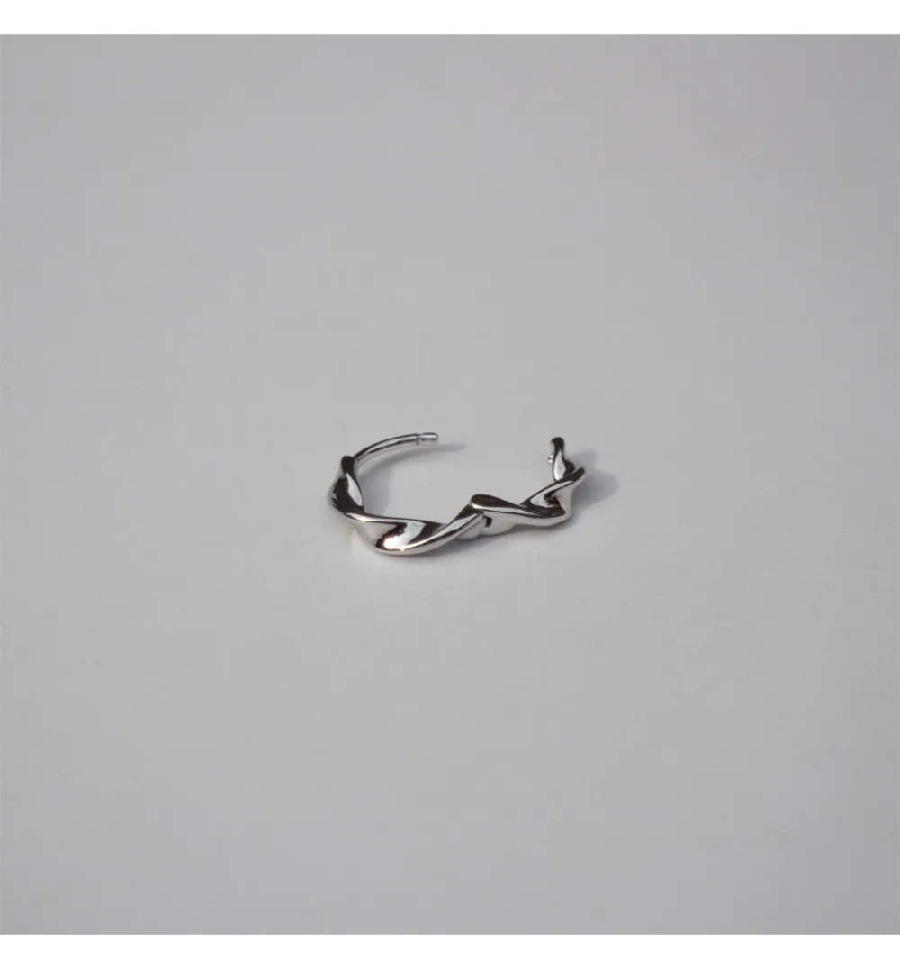 Серьги из стерлингового серебра S925 пробы, простые геометрические молнии, ушные кости, Пряжка для ушей, индивидуальная тренд, дикие мужские и женские серебряные ювелирные изделия для ушей