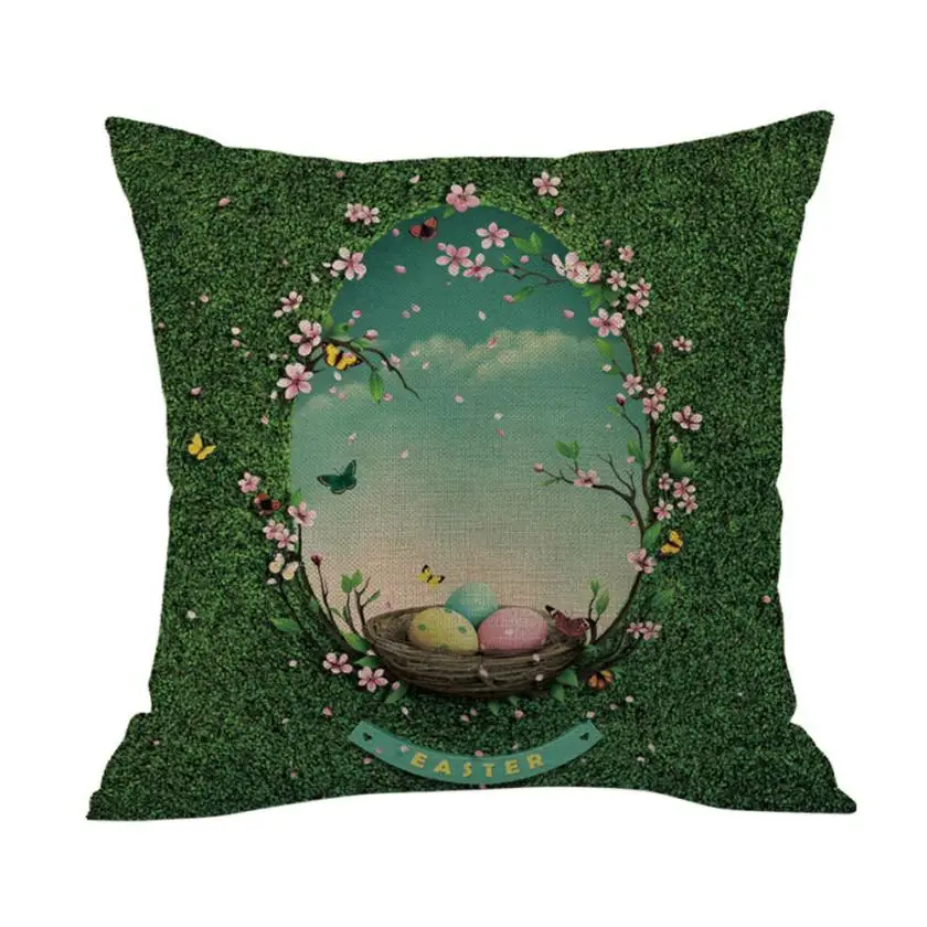 cushion cover G Пасхальный хлопковый квадратный Чехол на подушку, пасхальное яйцо, кролик, Наволочка на талию, наволочка 45x45 см, домашний декор 2O0126 - Цвет: cushion cover G