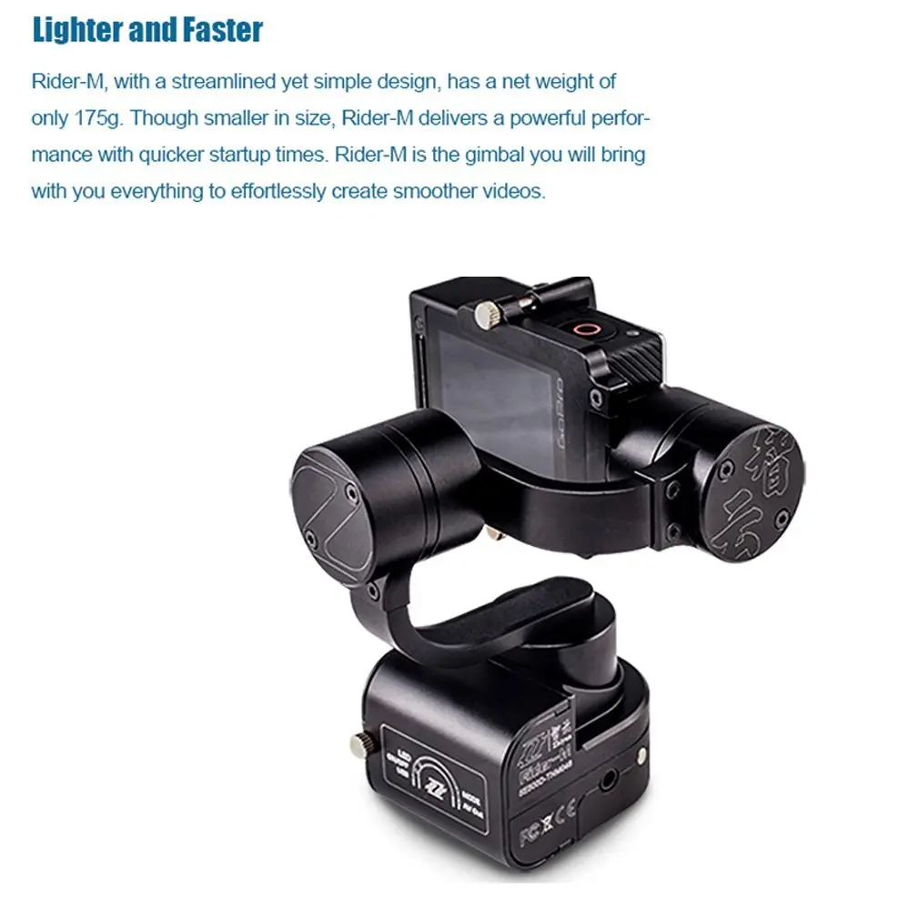 Fotopal Zhiyun Z1-Rider M WG переносная 3-осевая бескамерный Камера карданный стабилизатор для экшн-камеры Gopro с приложением Дистанционное Управление