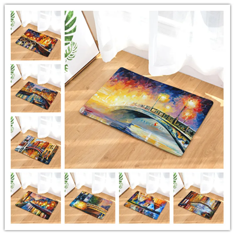 2017 ковры с масляным принтом Нескользящие кухонные коврики для дома гостиной 40x60