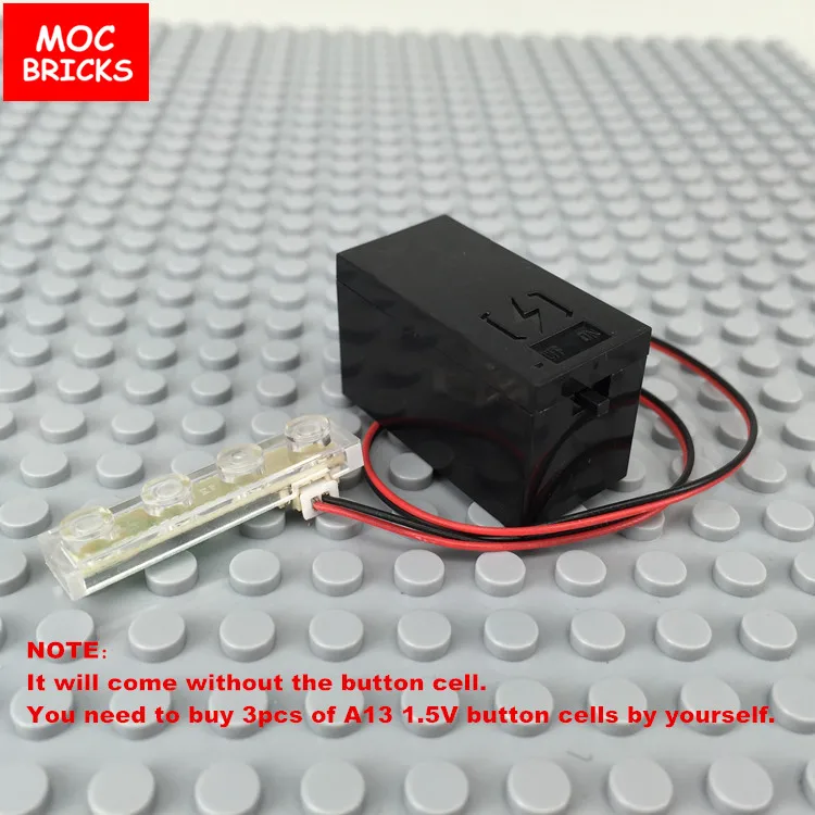 10 шт./лот MOC кирпичи 29 см проволока техника электронный черный с белым светодиодом