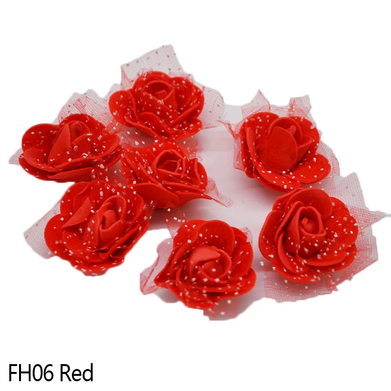 Red 50 шт./лот, 3,5 см, пенопластовые цветы ручной работы, искусственные из ПЭ пены, голова цветка розы, свадебное украшение для дома, сделай сам, скрапбукинг, ремесла - Цвет: Red