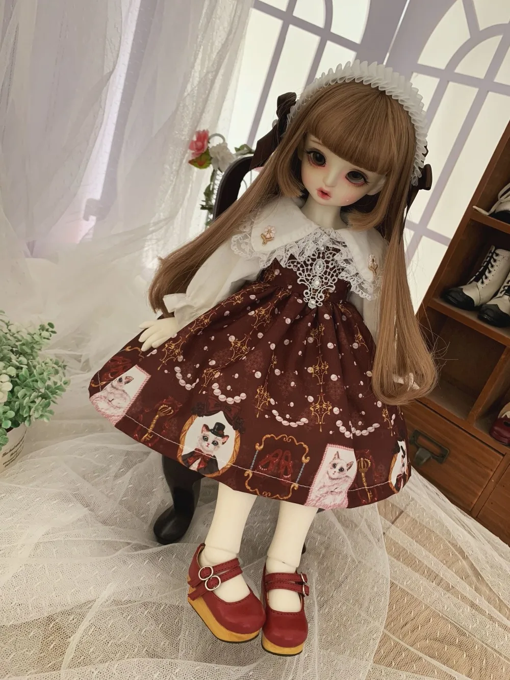 Blyth Одежда для кукол 1/6 платье для куклы белый кружевной воротник с цветочным украшением 1/6 1/4 BJD SD кукла 1/6 Blyth аксессуары для кукол