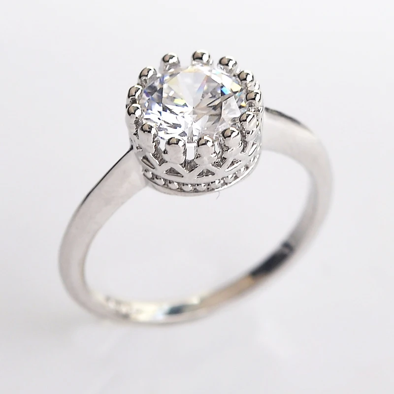 Женское кольцо с короной USTAR розовое золото цирконием|crown rings for women|crown ringcrystal wedding