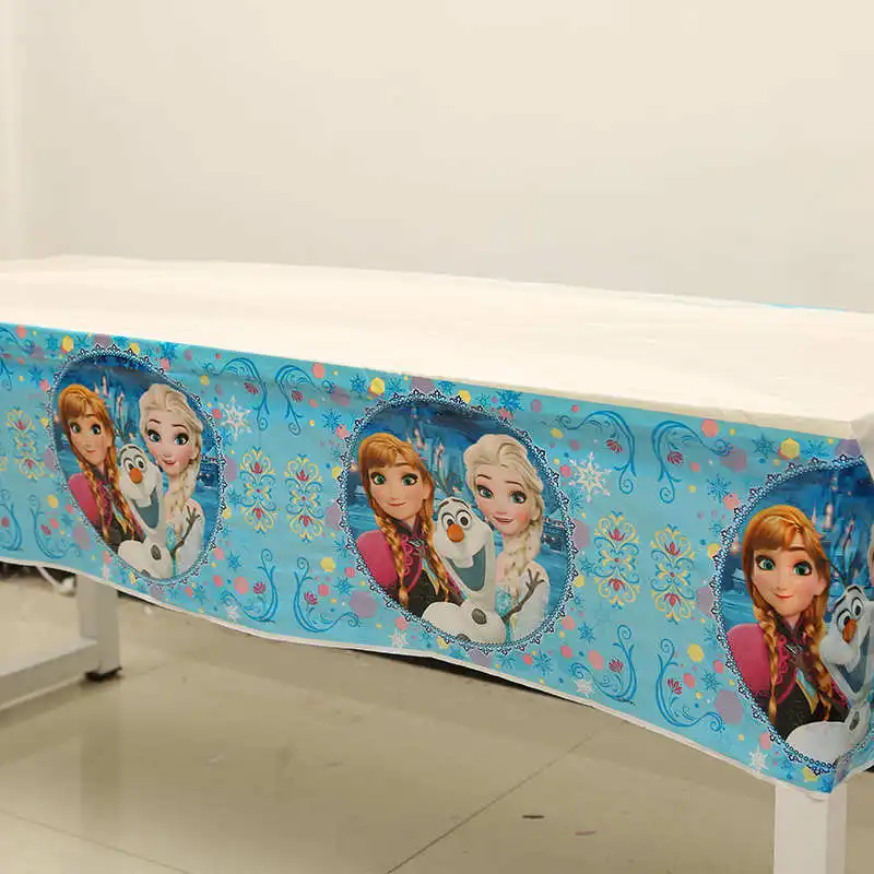 1pc tablecover Холодное сердце принцесса Снежная королева украшение для торта на день рождения на тему "Лошадки карусели" вечерние украшения Детские вечерние принадлежности для девочек украшения набор посуды - Цвет: 1pc tablecover
