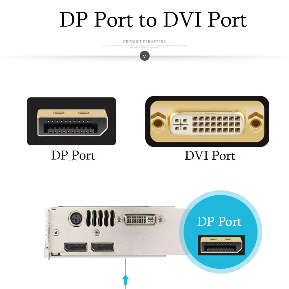 Unnlink DP к VGA DVI HDMI-совместимый кабель 1080P 60 Гц преобразователь порта дисплея 21 см для