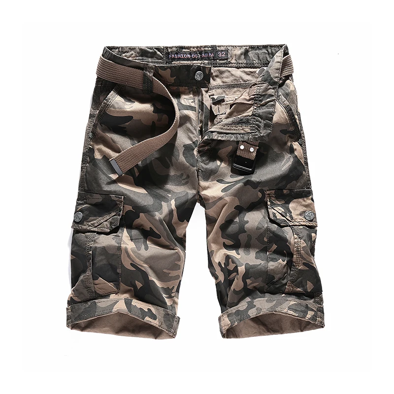 Мужские камуфляжные шорты-карго повседневные хлопковые свободные тактические