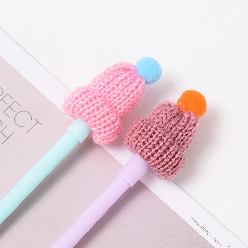 40 pcs Gel Pens Cartoon hat black colored kawaii gift gel-ink pens for writing Cute stationery office school supplies | Канцтовары для