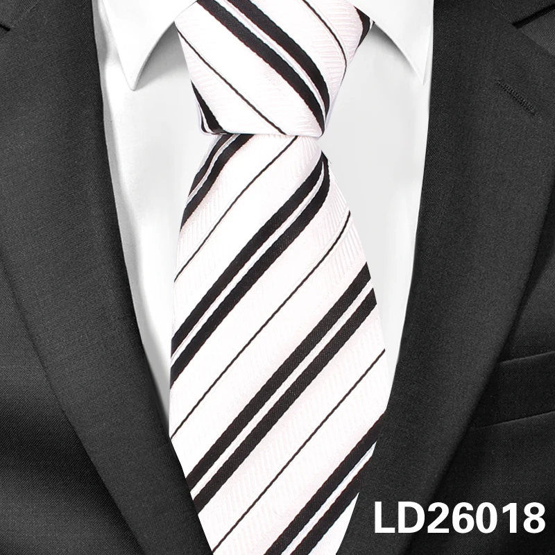 LD26018 Новые полосатые шелковые галстуки для мужчин жаккардовые Тканые Классические костюмы галстуки полосатый галстук для жениха Gravatas Corbata Vestidos мужской галстук - Цвет: LD26018
