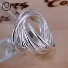 Простые элегантные кольца оптом посеребренные кольца для женщин Свадебные вечерние модные ювелирные изделия для девушки Роскошные