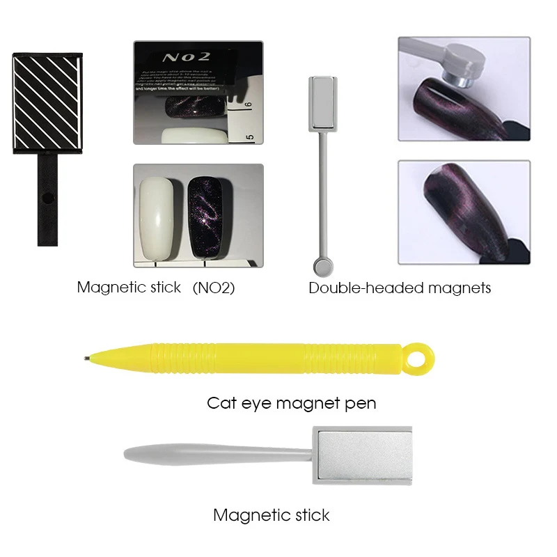 Горячая продажа 13 шт различных дизайнов кошачьи глаза магнитные палочки для DIY