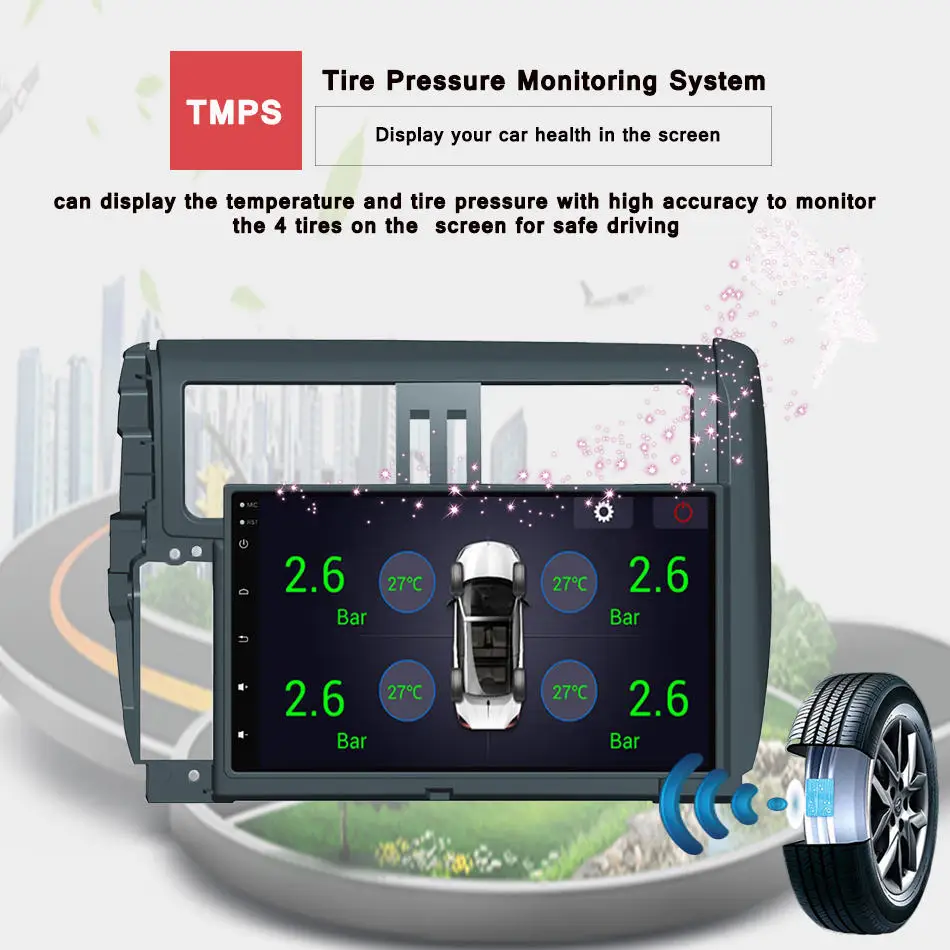 2 Din Prado Android 8 0 Восьмиядерный 9 дюймов 1024*600 автомобильный dvd плеер GPS навигация для