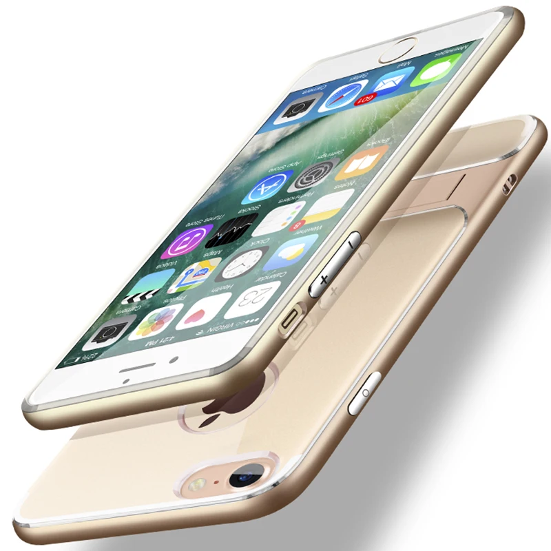 2 In 1 Transparent Case for iPhone 7 8 6 6s plus soft TPU + PC Back Cover with Bracket For iphone X 8plus 7plus 6plus 6splus | Мобильные