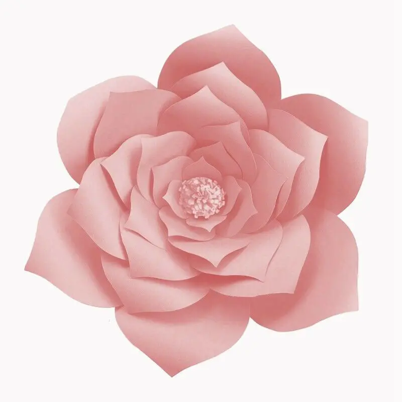 Светло-розовый NEW Paper Flower Backdrop Wall Giant DIY Rose Flowers Wedding Party Decor 30 cm - Цвет: Светло-розовый