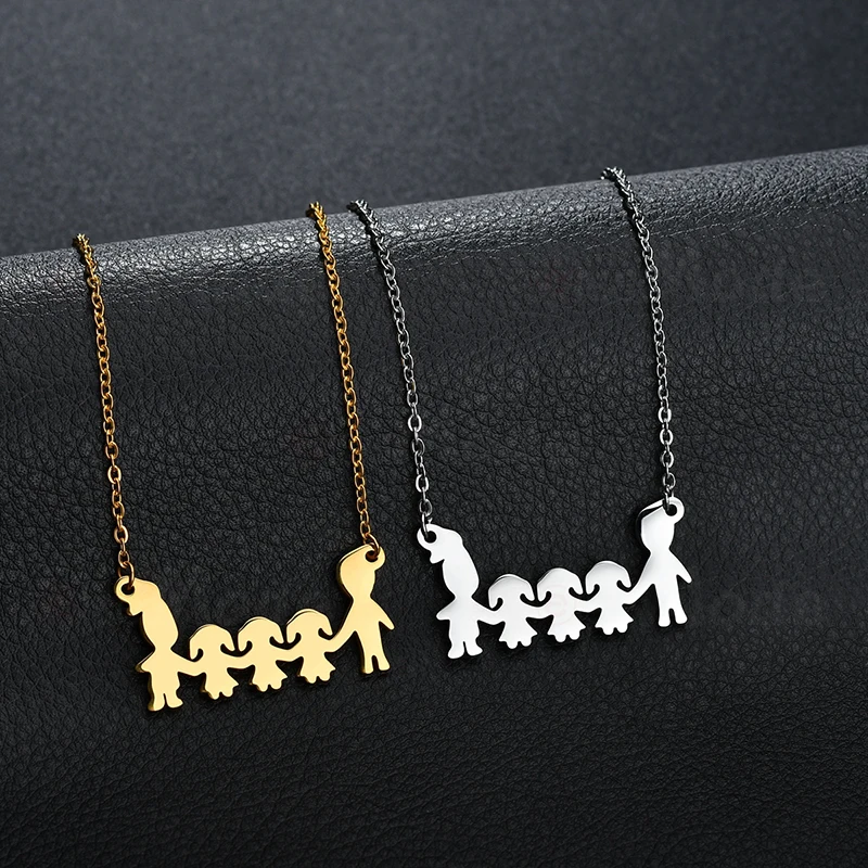 Ожерелье ELSEMODE из нержавеющей стали для папы мамы сына дочки семьи ожерелье с