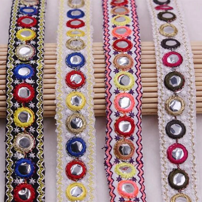 Винтажная вышивка в этническом стиле зеркальная кружевная плетеная лента с