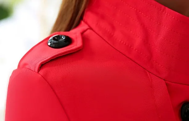 Женский элегантный Тренч Осень 2017 облегающая двубортная верхняя одежда с