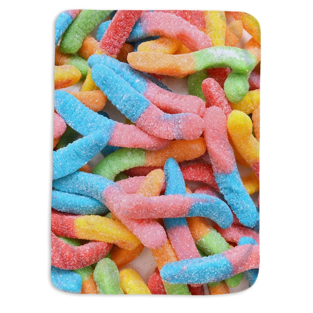 Gummy червь конфеты бросок одеяло для ребенка и взрослых Одеяла  | Одеяла -32952334452