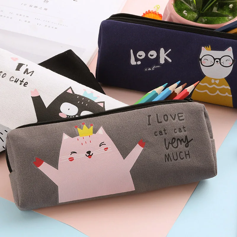 Креативный мультяшный чехол для ручки Kawaii Cat пенал милый большой вместимости