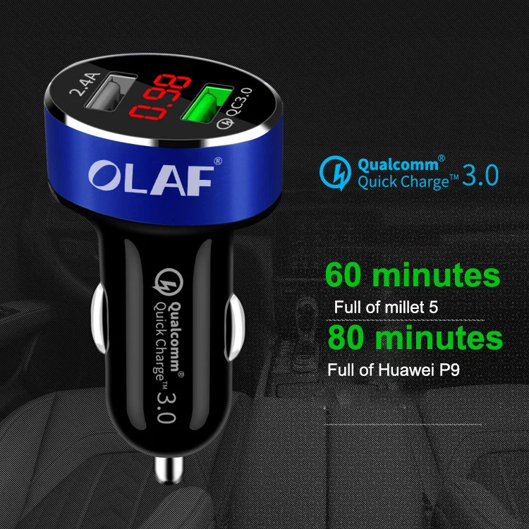 Универсальное автомобильное зарядное устройство OLAF 3 0 с цифровым дисплеем и
