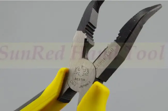 BESTIR Тайвань HRC60-62 хром-ванадиевые плоскогубцы с изогнутым носом 6 дюймов ANSI и DIN №