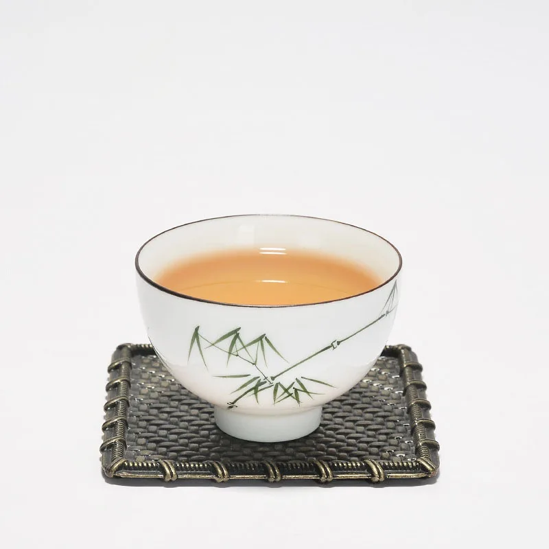 Ручная роспись китайский сливовый Лотос бамбук белый фарфор керамическая чайная