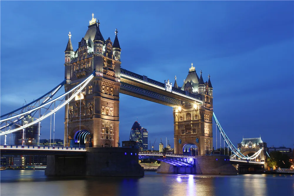

Modern Decor Art HD Printed London's Tower Bridge at Night Scenery on Canvas Oil Painting Pictures Home Sitting Room Decoration