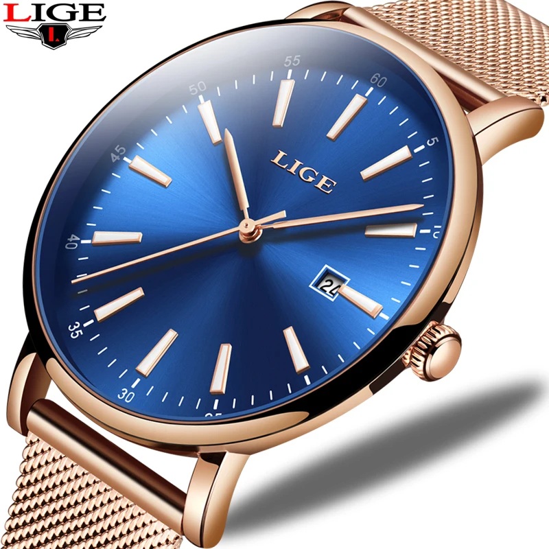 2019 новые мужские часы Топ бренд Роскошные наручные женские ультра тонкие из