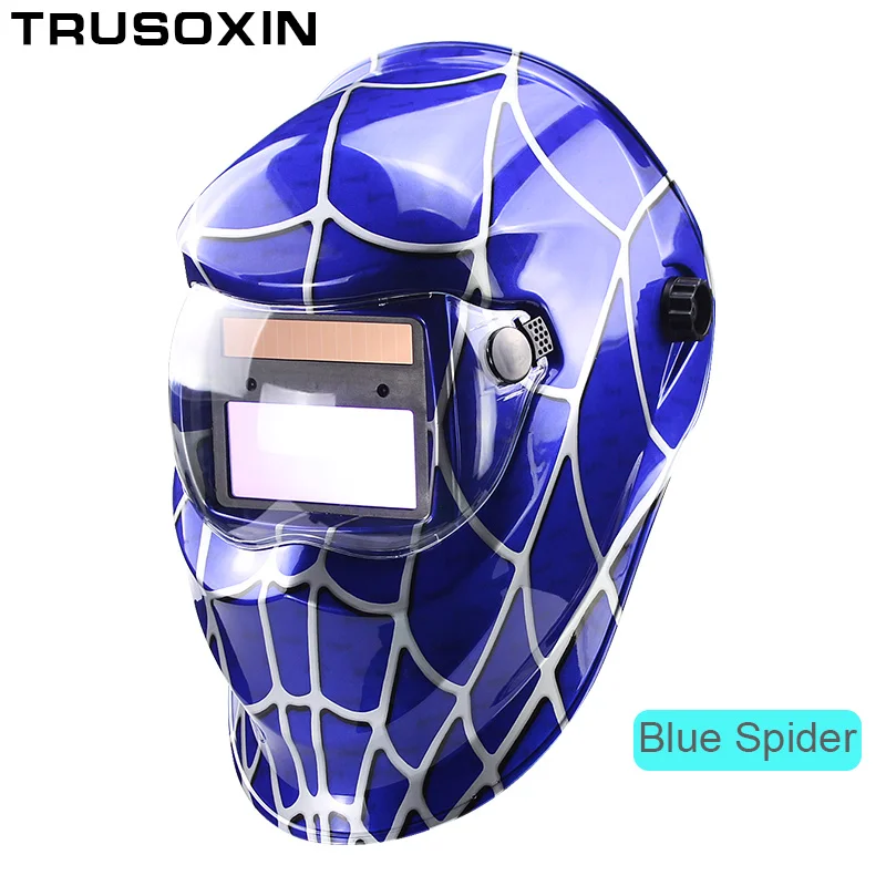 Blue Spider Солнечная Автоматическая затемнение сварочный шлем/Сварочная маска/сварочные очки/маска для глаз/затеняющие очки для TIG MMA MIG сварочный аппарат - Цвет: Blue Spider
