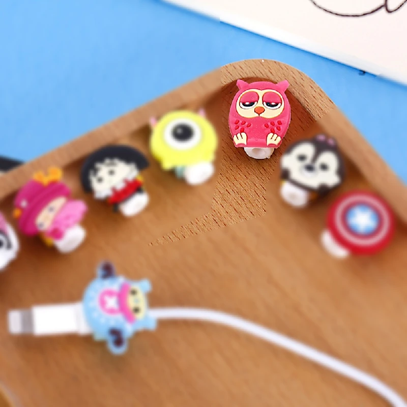 3 комплекта (6) милая сова мультфильм защита кабеля данных чехол для наушников