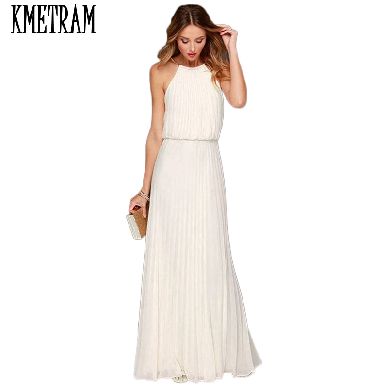 Распродажа летнее шифоновое платье в европейском стиле без рукавов с лямкой на