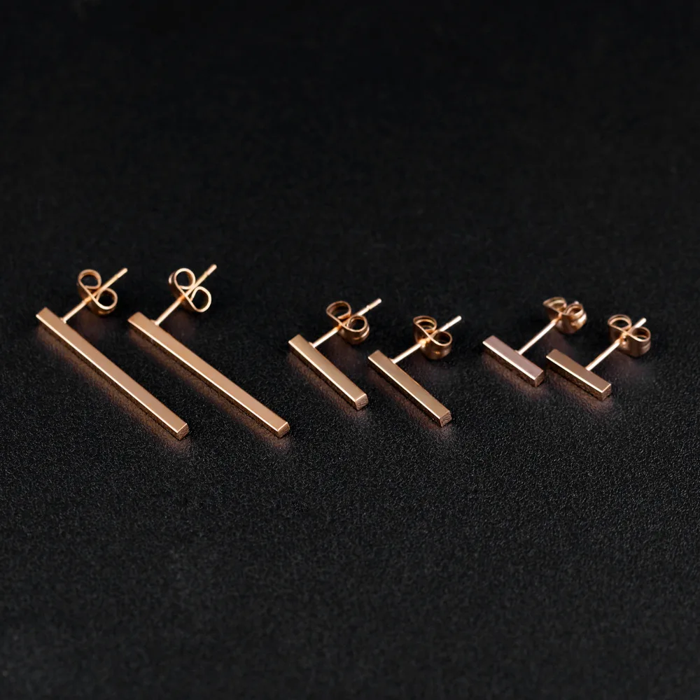 OPK классические серьги гвоздики для женщин цвета розового золота 3 размера