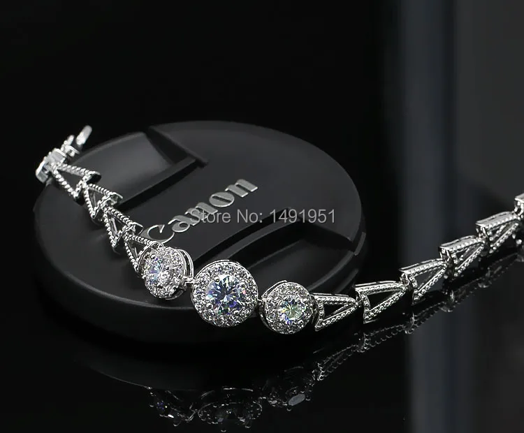 AAA CZ браслеты для женщин Изящные ювелирные изделия 2 цвета геометрические узоры