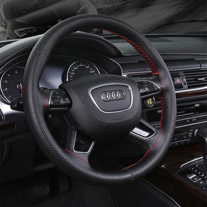 Чехол рулевого колеса автомобиля из мягкого волокна оплетка кожаное рулевое