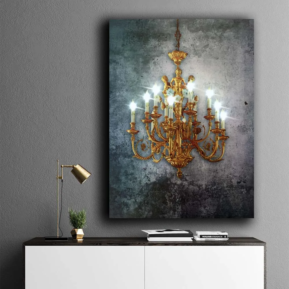 Led Настенная картина элегантная и грациозная Европа Золотой кристаллический