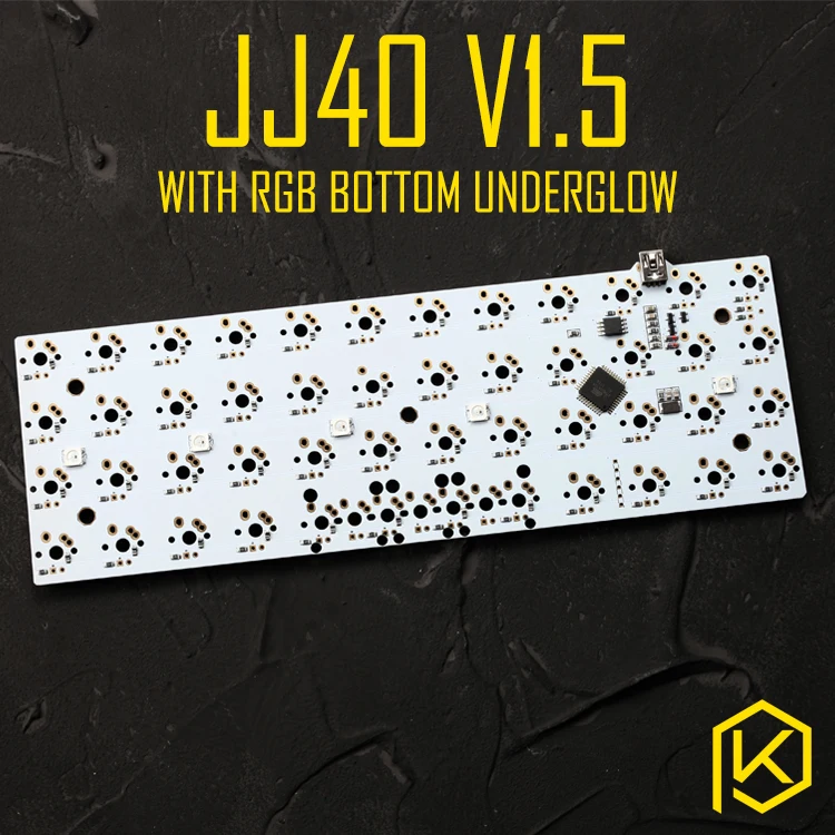 jj40 v1.5 Custom Mechanical Keyboard 40% PCB programmed 40 planck layouts bface firmware gh40 jd40 with rgb bottom underglow led