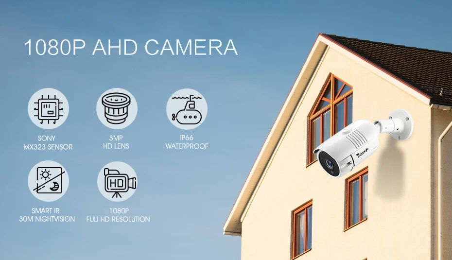 Autoeye AHD камера 1080P sony IMX323 2MP камера видеонаблюдения ИК ночного видения 30 м наружная Водонепроницаемая камера видеонаблюдения