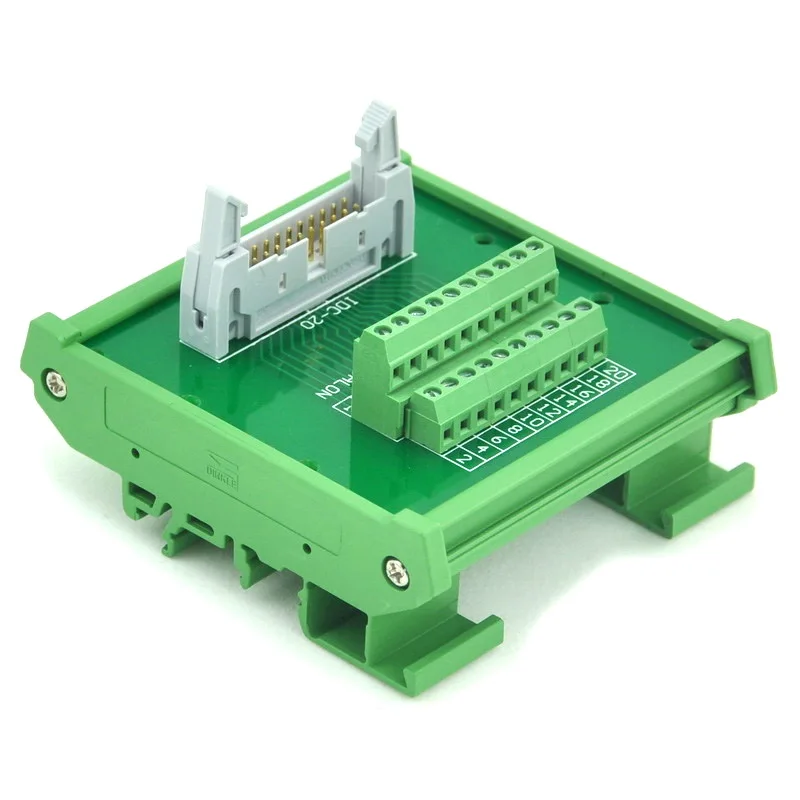 

IDC-20 DIN Rail Mounted Interface Module, Breakout Board, Terminal Block.