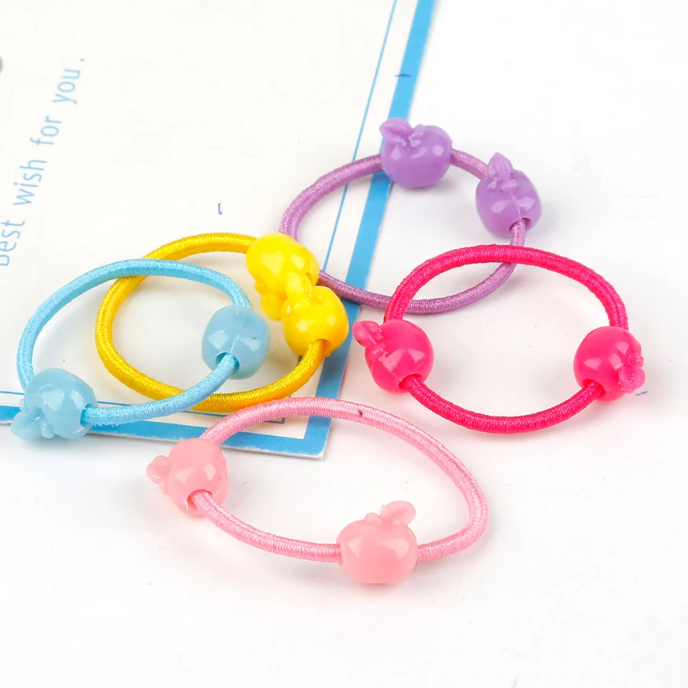 50pcs/bag Small Cartoon Bears Flowers Rabbit Star Child Baby Kids Ponytail Holders Hair Accessories For Girl Rubber Band Tie Gum | Детская