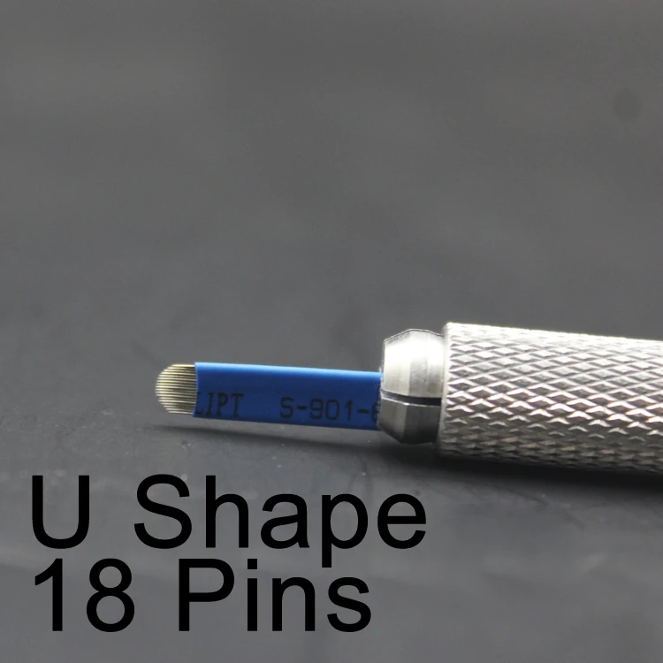 50 шт. 18 Pin u образные иглы для тату Перманентный макияж лезвие вышивки бровей 3D