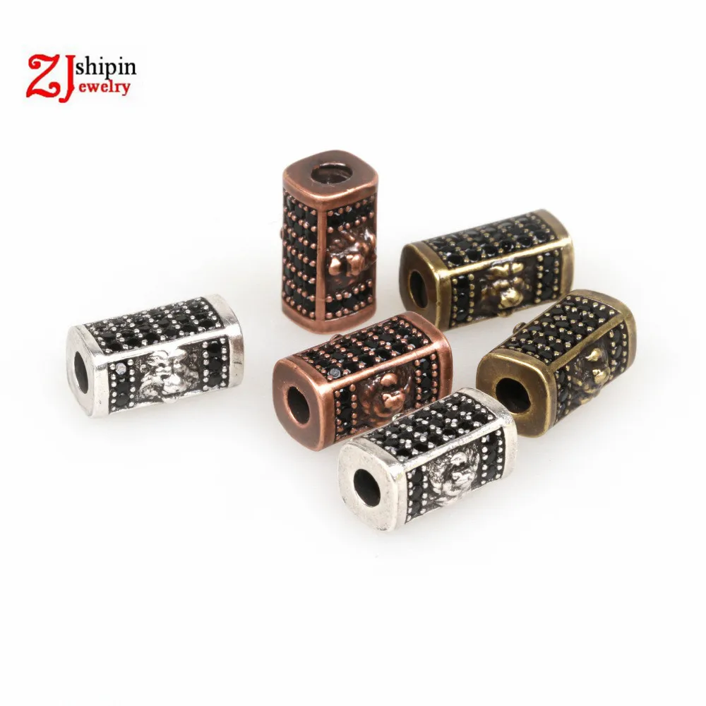 Fashion retro black CZ beads spacer connector braided bracelet necklace DIY jewelry making accessories wholesale | Украшения и