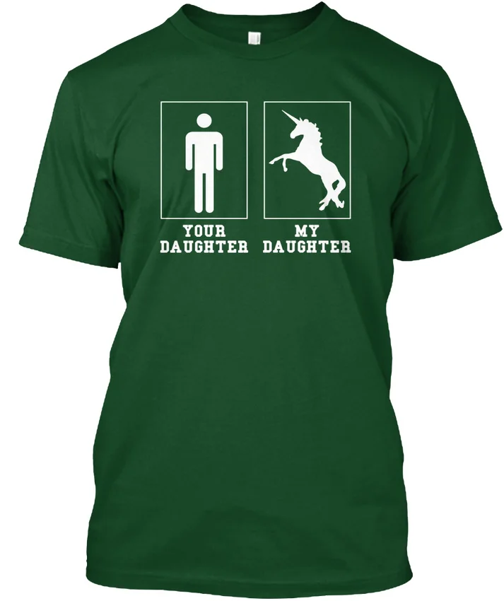 Смешной Единорог мама и папа | ваша дочь моя Популярные Tagless футболка|mom and dad|t-shirt