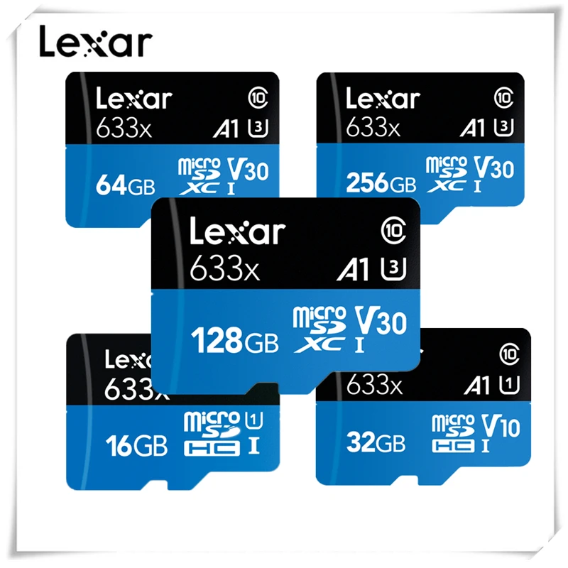 Карта памяти Lexar 128 ГБ 256 512 Micro SDXC U3 32 64 SD SDHC высокоскоростная карта TF класс 10 633X 95
